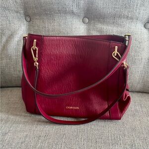 Calvin Klein Burgundy Shoulder Bag